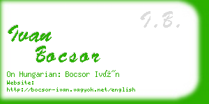 ivan bocsor business card